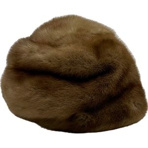 Vintage John Wanamaker Mink Fur Hat Brown Women’s One Size 1960s